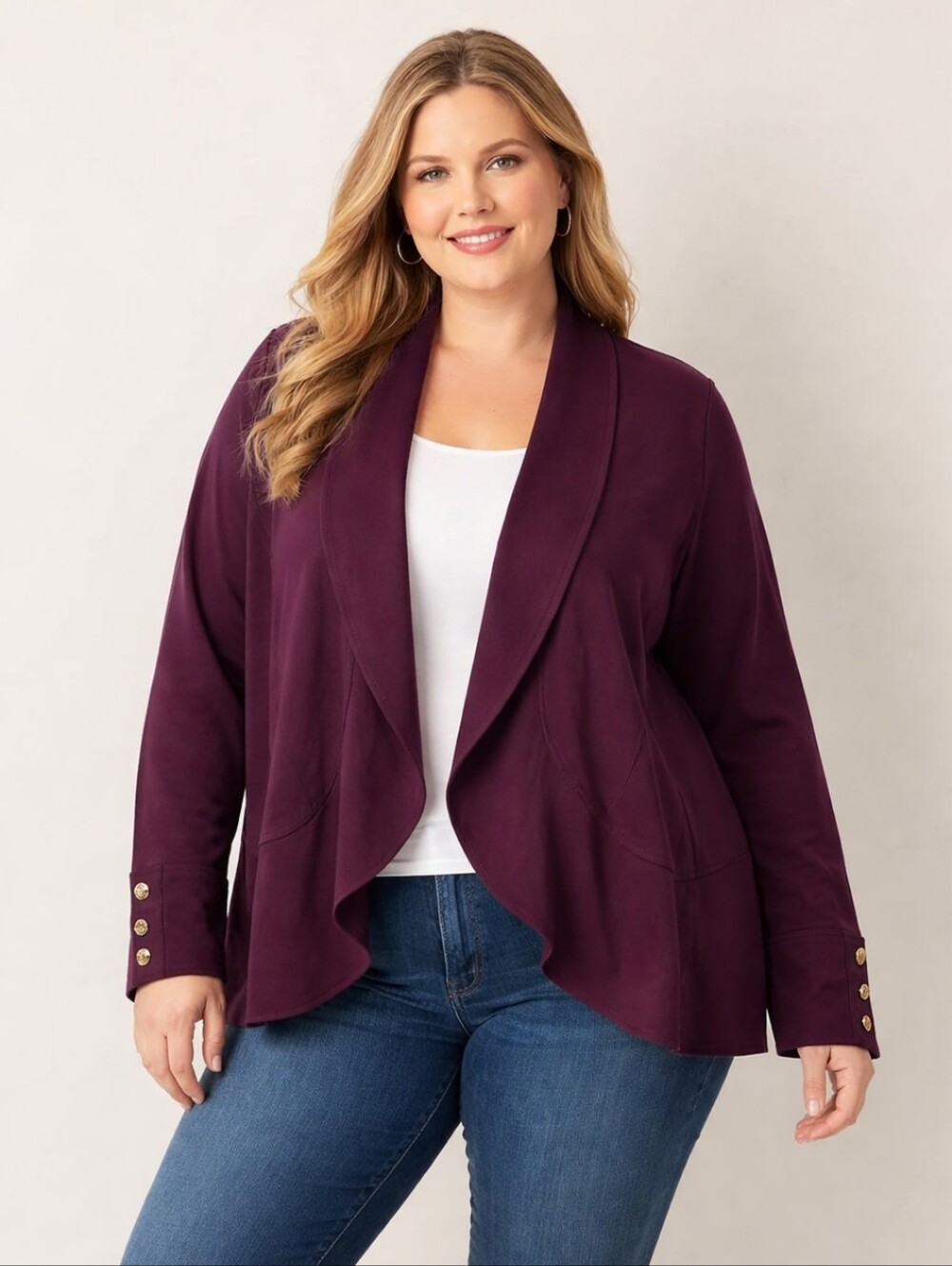 NWT J. Jill Cotton Knit Open Front Peplum Jacket Plus Size 3X